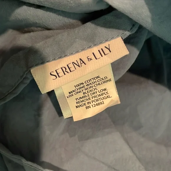 NWOT Serena & Lily Set of 2 Montauk Euro Shams in French Blue - Picture 3 of 7